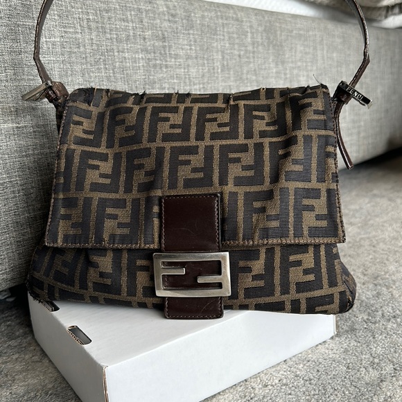 Fendi Handbags - FENDI Zucca Mama Baguette